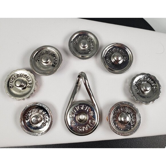 Ginger Snap Pendant with Set of 7 Cluster Rhinestone 18-20mm Fit Ginger Charms - Picture 8 of 11